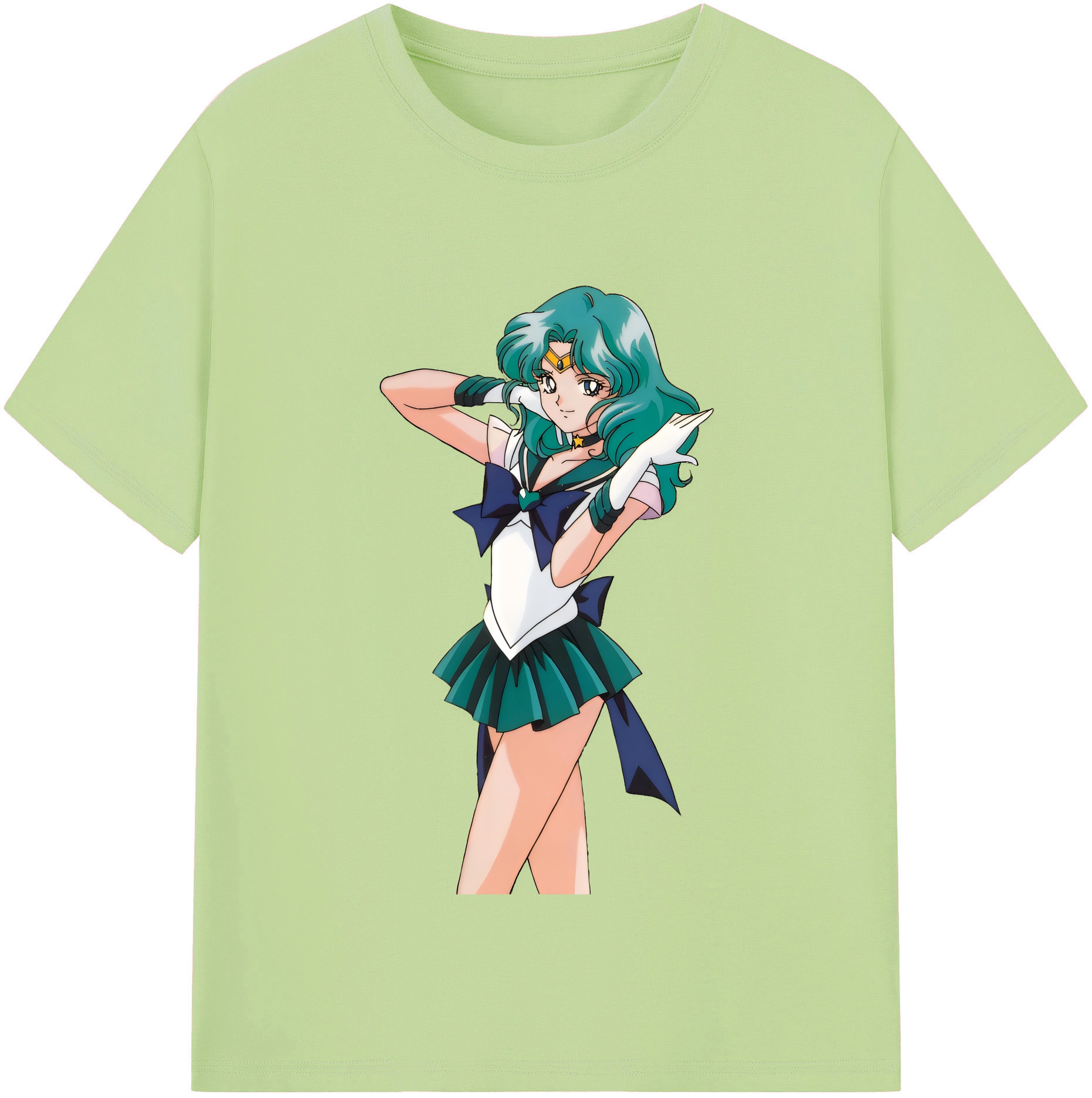 （画像用） 美少女戦士セーラームーン 海王 みちる（かいおう みちる） Sailor Moon Kaiou Michiru 綿100％半袖Tシャツ（フロントプリント）